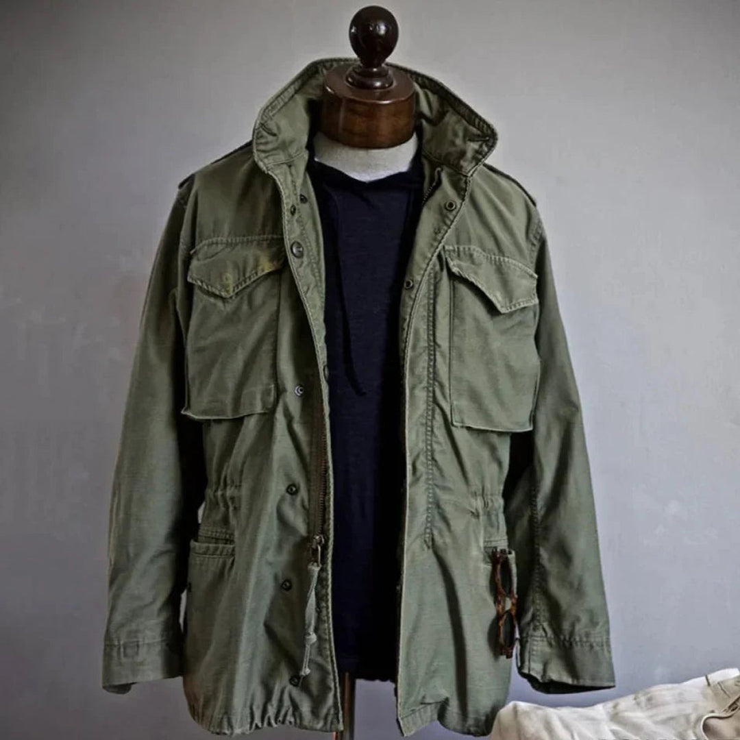 Men's Vintage Cotton Field Jacket Adjustable Waist