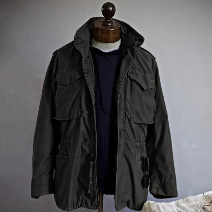 Men's Vintage Cotton Field Jacket Adjustable Waist