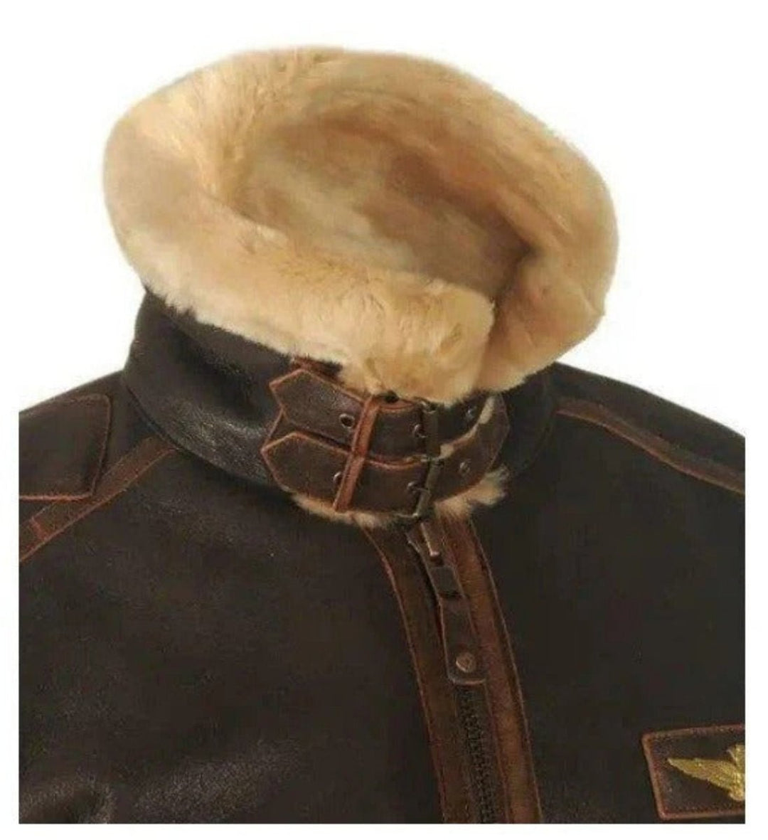 Men's Vintage Shearling Bomber Jacket Thick Winter Coat