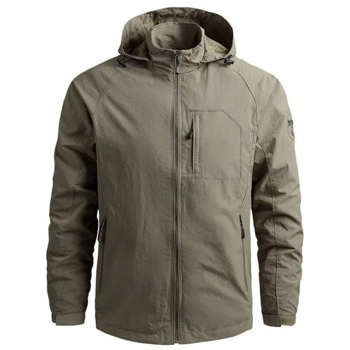 Men's Waterproof Bomber Jacket Lightweight Cargo Zip-Up Coat