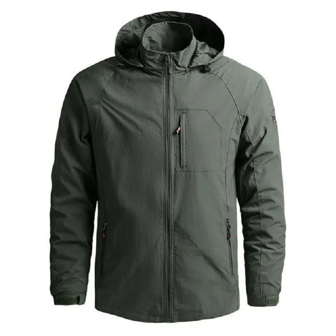 Men's Waterproof Bomber Jacket Lightweight Cargo Zip-Up Coat