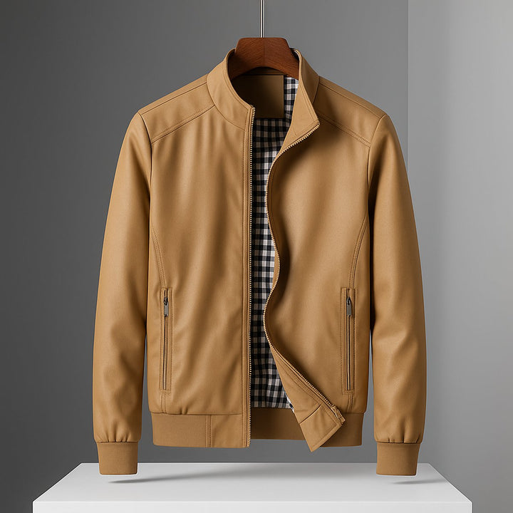 Men's Waterproof Bomber Jacket Zip-Up Wind-Resistant Coat