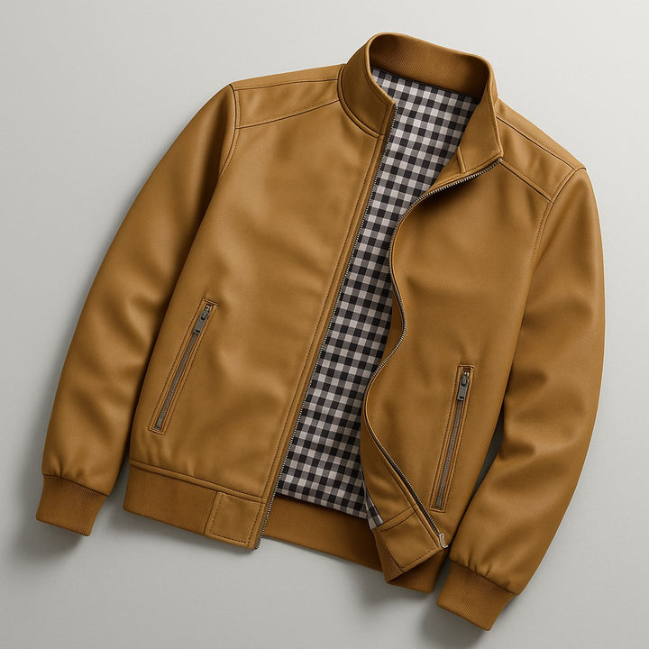 Men's Waterproof Bomber Jacket Zip-Up Wind-Resistant Coat