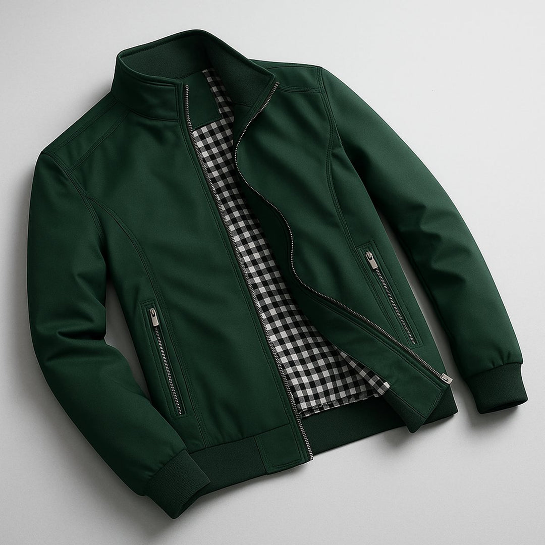Men's Waterproof Bomber Jacket Zip-Up Wind-Resistant Coat