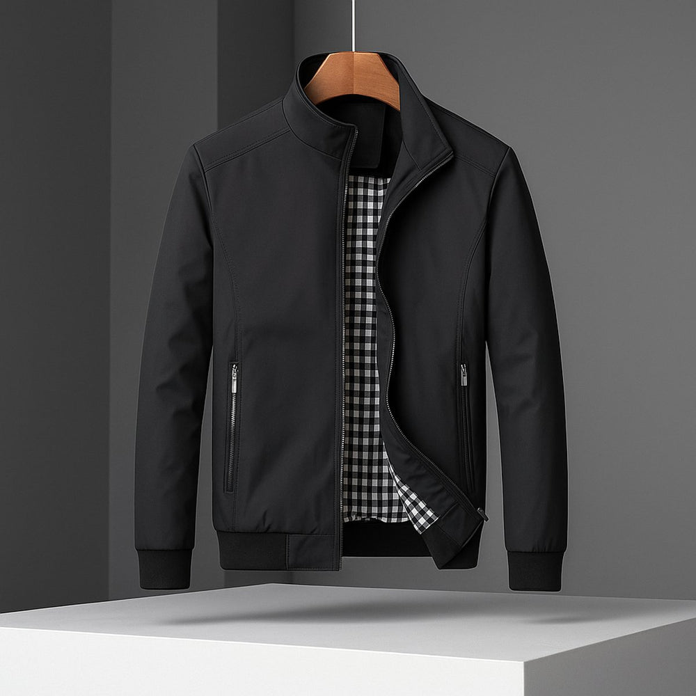 Men's Waterproof Bomber Jacket Zip-Up Wind-Resistant Coat