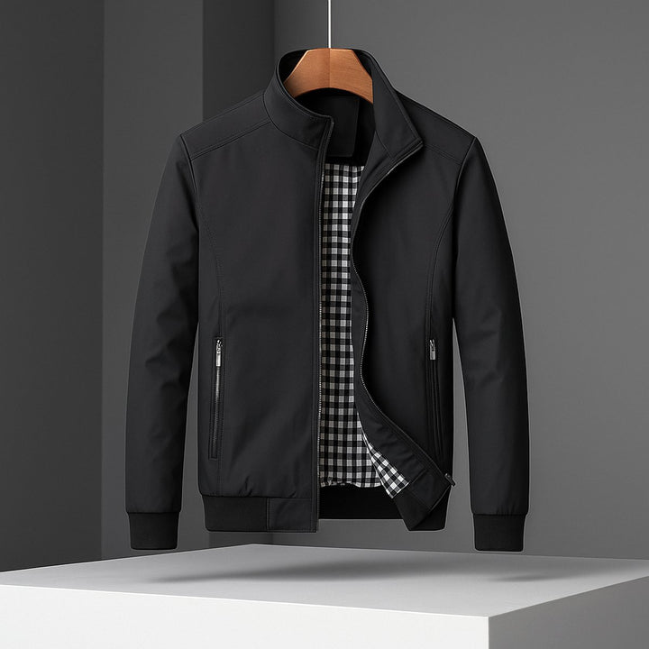 Men's Waterproof Bomber Jacket Zip-Up Wind-Resistant Coat