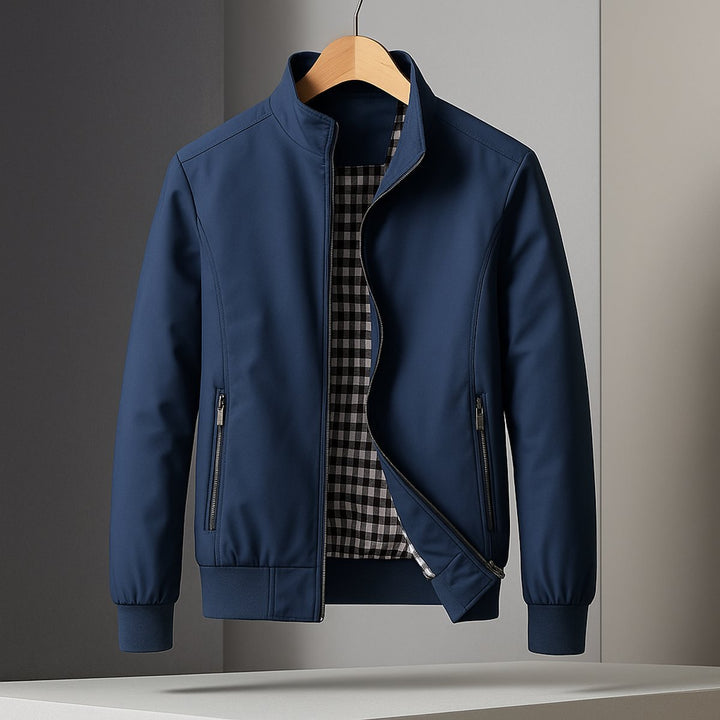 Men's Waterproof Bomber Jacket Zip-Up Wind-Resistant Coat