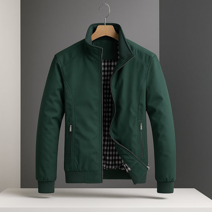 Men's Waterproof Bomber Jacket Zip-Up Wind-Resistant Coat