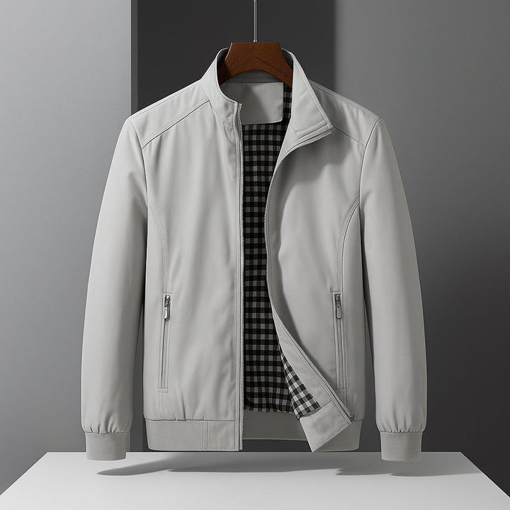 Men's Waterproof Bomber Jacket Zip-Up Wind-Resistant Coat