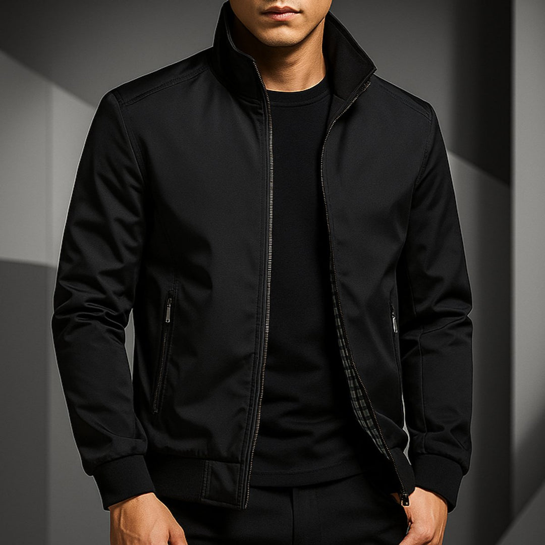 Men's Waterproof Bomber Jacket Zip-Up Wind-Resistant Coat