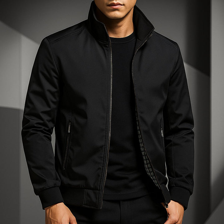 Men's Waterproof Bomber Jacket Zip-Up Wind-Resistant Coat