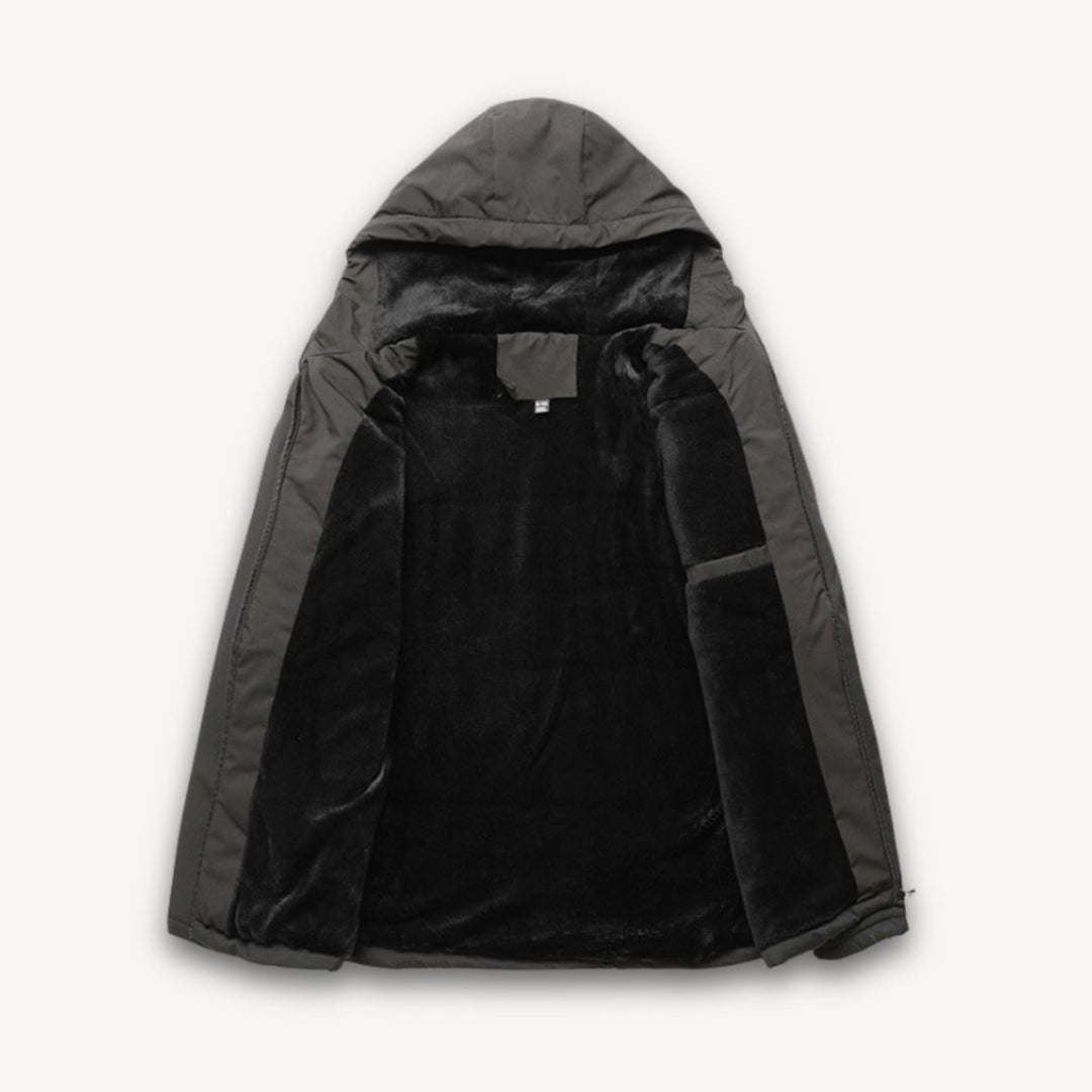 Men's Waterproof Hooded Jacket Adjustable Drawstring Outdoor Coat