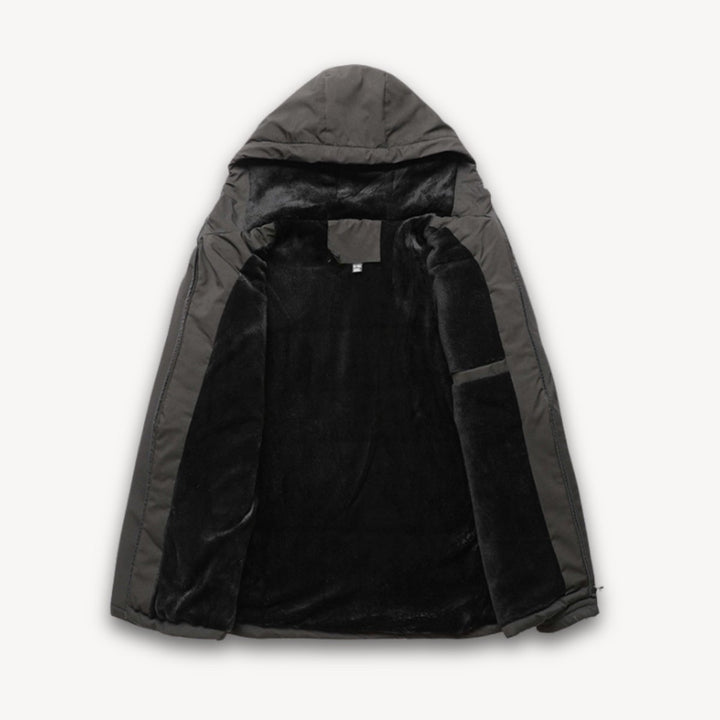 Men's Waterproof Hooded Jacket Adjustable Drawstring Outdoor Coat