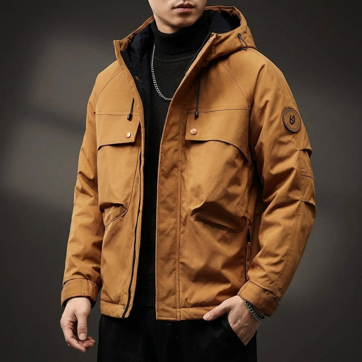 Men's Waterproof Hooded Multi-Pocket Cargo Jacket