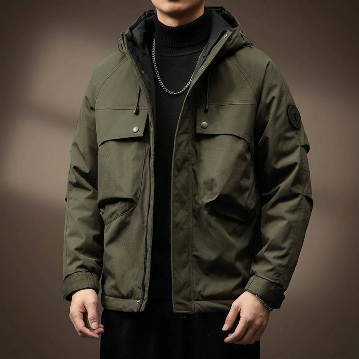 Men's Waterproof Hooded Multi-Pocket Cargo Jacket