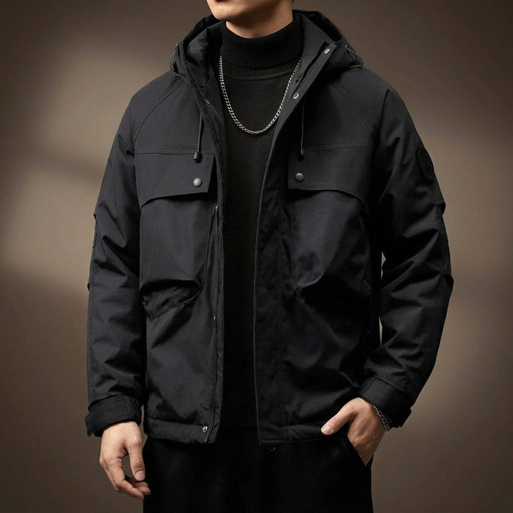 Men's Waterproof Hooded Multi-Pocket Cargo Jacket