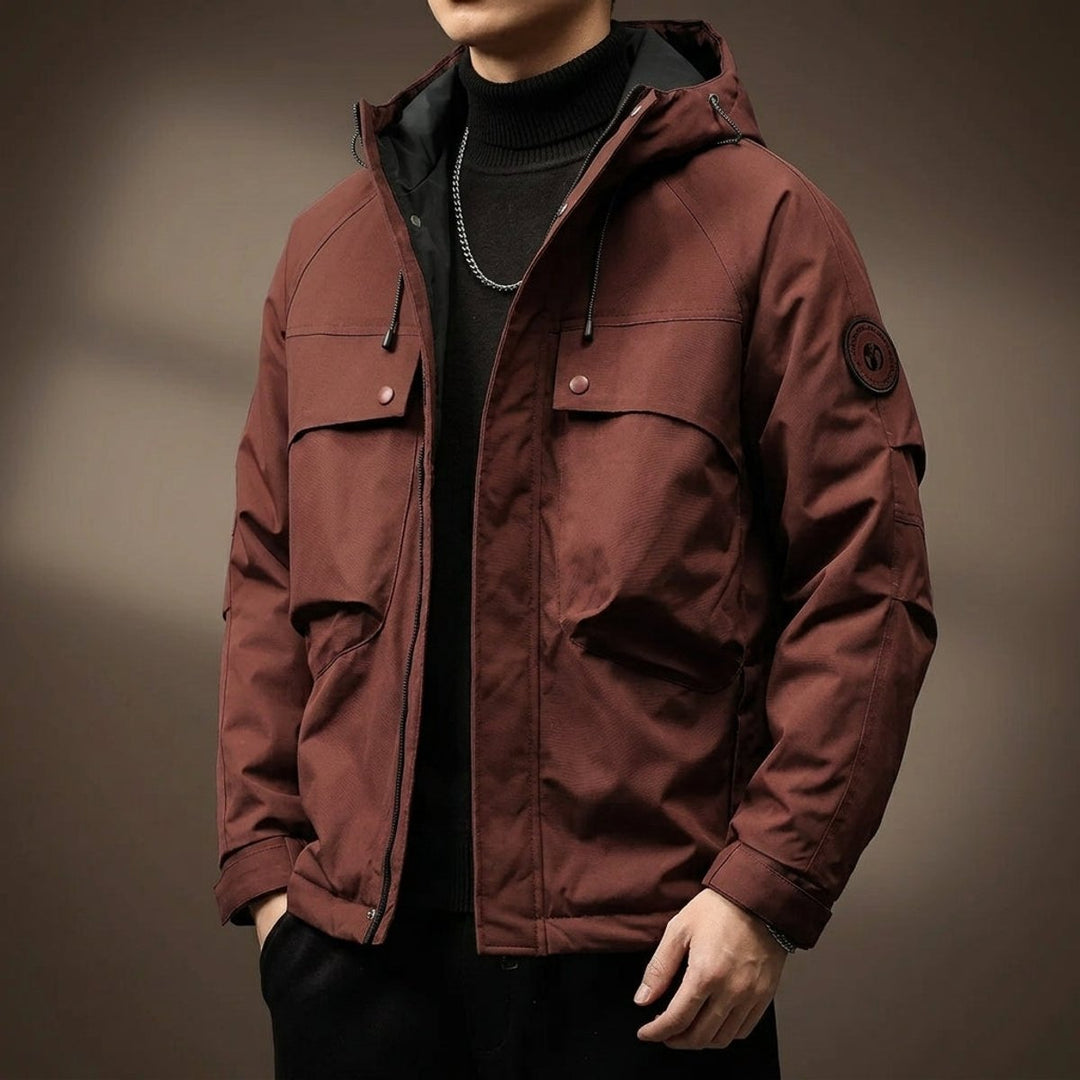 Men's Waterproof Hooded Multi-Pocket Cargo Jacket