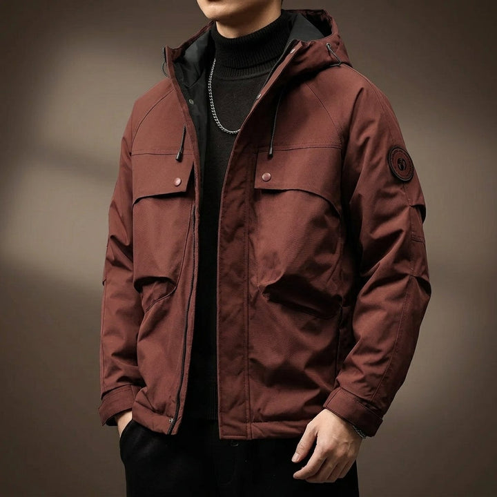 Men's Waterproof Hooded Multi-Pocket Cargo Jacket