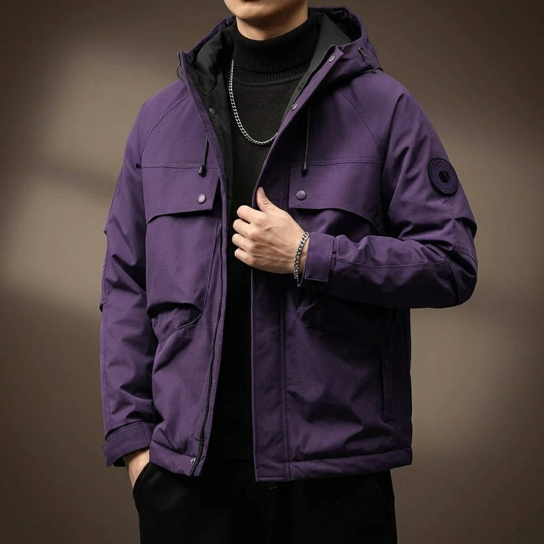 Men's Waterproof Hooded Multi-Pocket Cargo Jacket