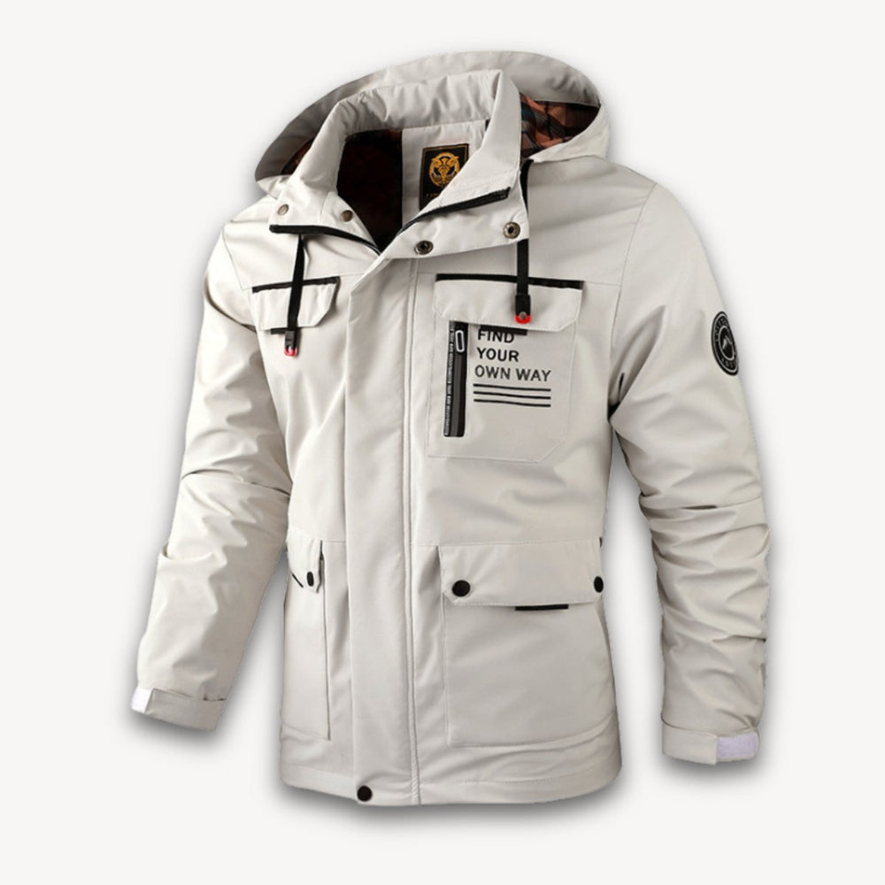 Men's Waterproof Hooded Multi-Pocket Insulated Jacket