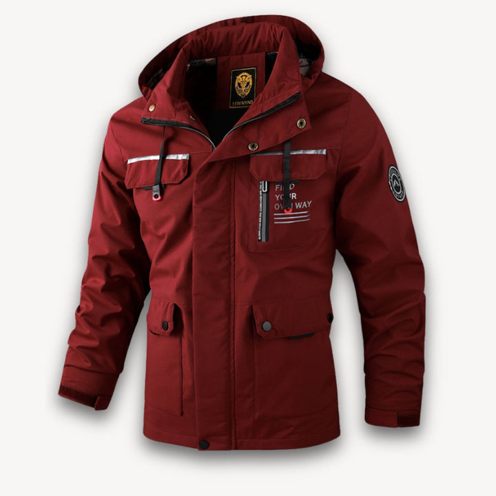 Men's Waterproof Hooded Multi-Pocket Insulated Jacket