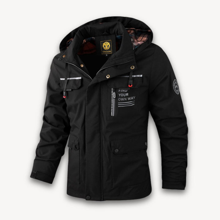 Men's Waterproof Hooded Multi-Pocket Insulated Jacket
