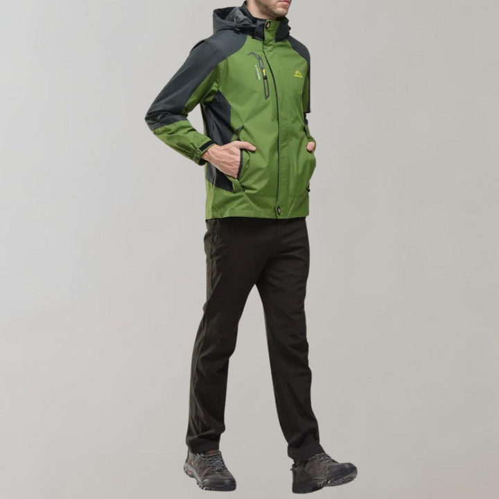 Men's Waterproof Hooded Outdoor Jacket Windproof All-Season Coat