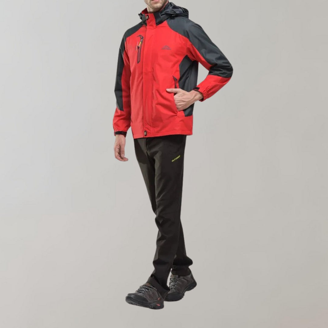 Men's Waterproof Hooded Outdoor Jacket Windproof All-Season Coat