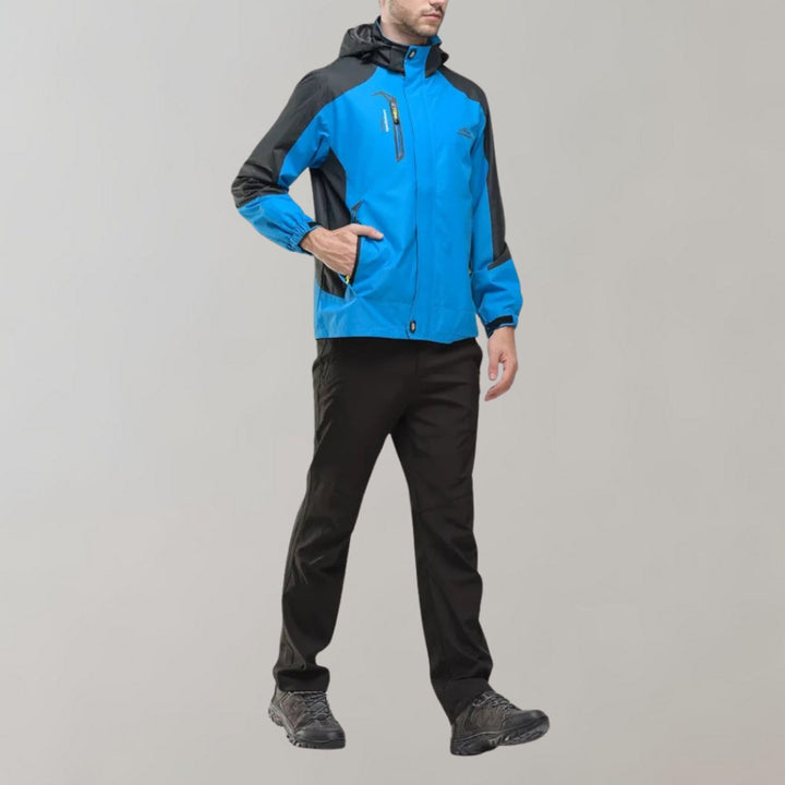 Men's Waterproof Hooded Outdoor Jacket Windproof All-Season Coat