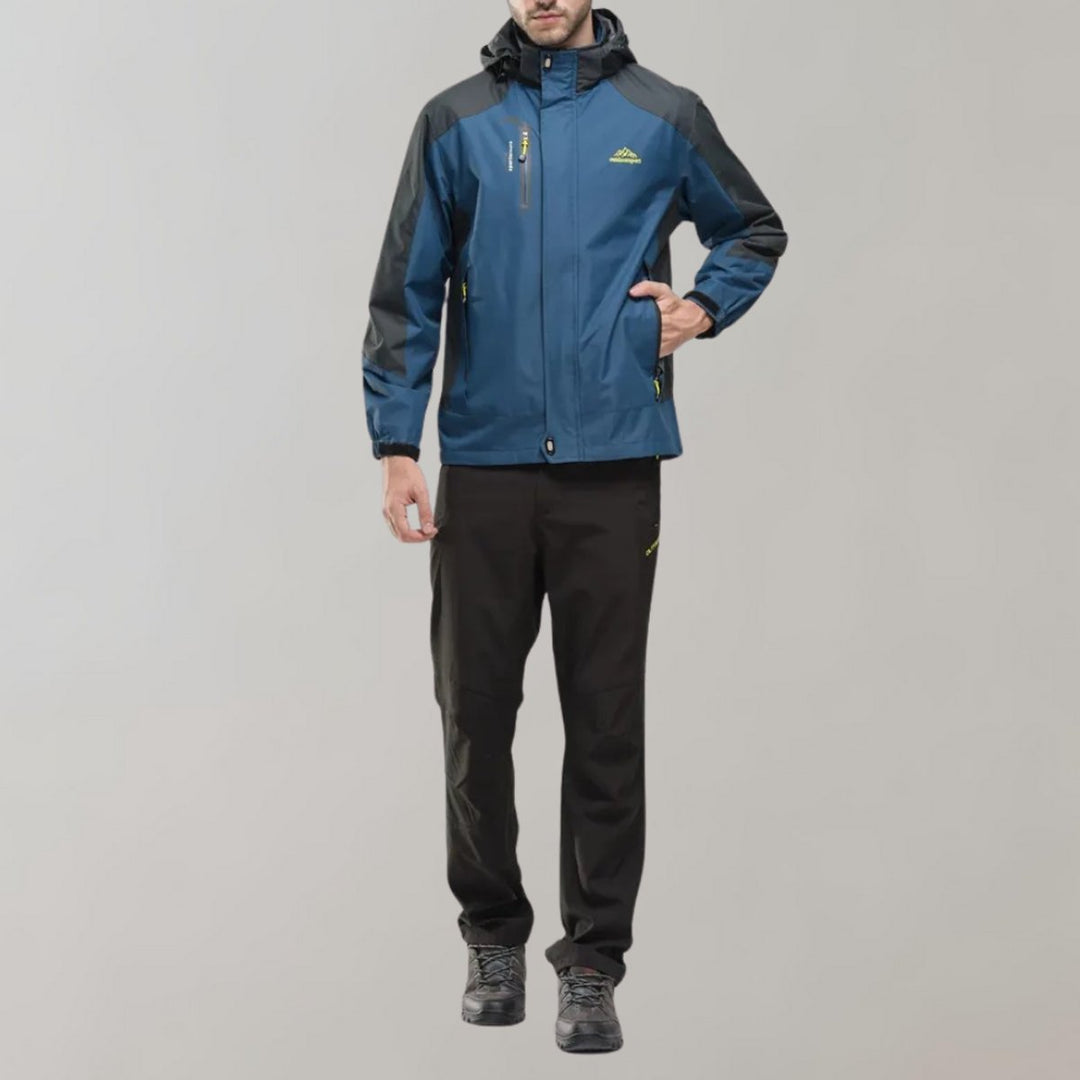 Men's Waterproof Hooded Outdoor Jacket Windproof All-Season Coat