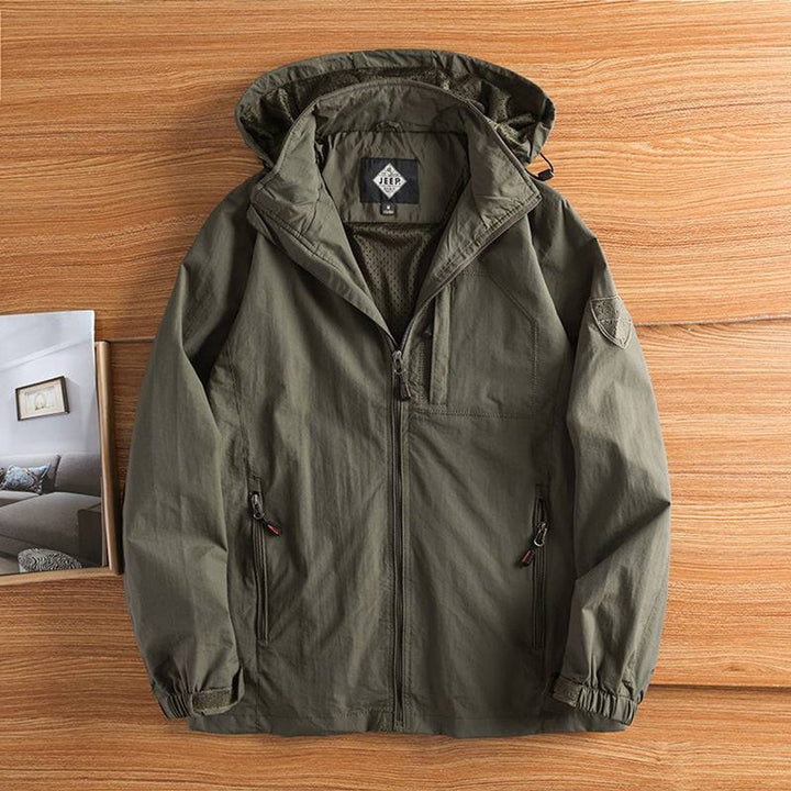 Mens Waterproof Hooded Outdoor Jacket Windproof Shell Coat