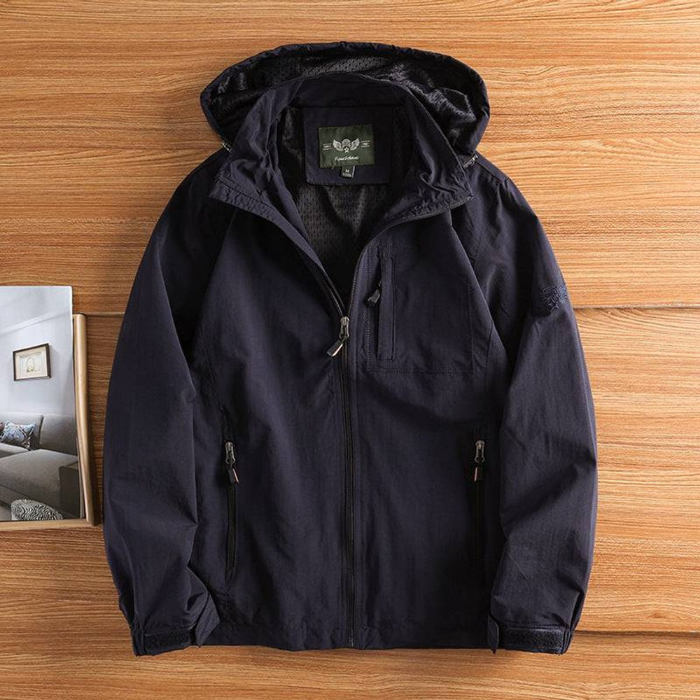 Mens Waterproof Hooded Outdoor Jacket Windproof Shell Coat