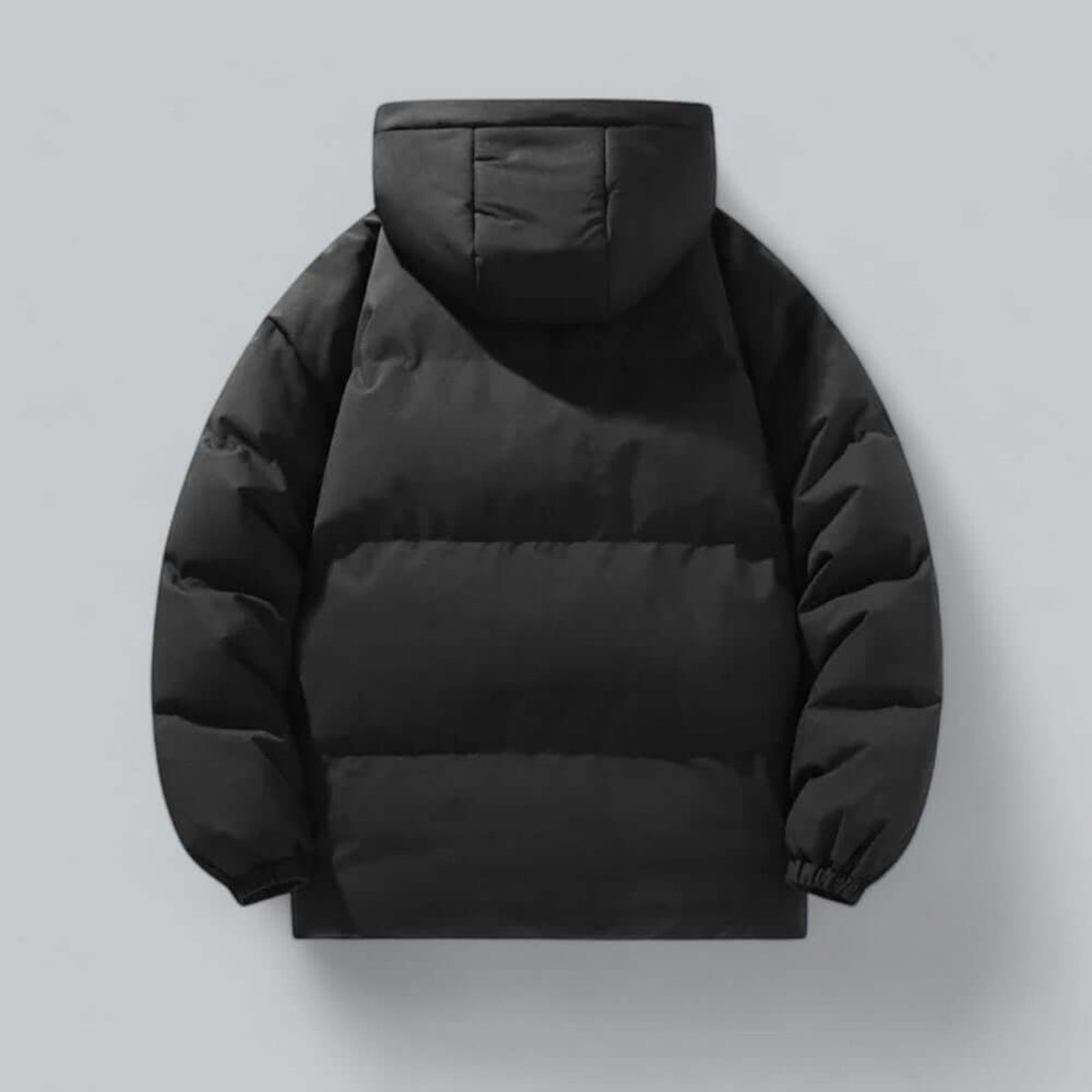 Men's Waterproof Hooded Puffer Bomber Jacket Detachable Hood