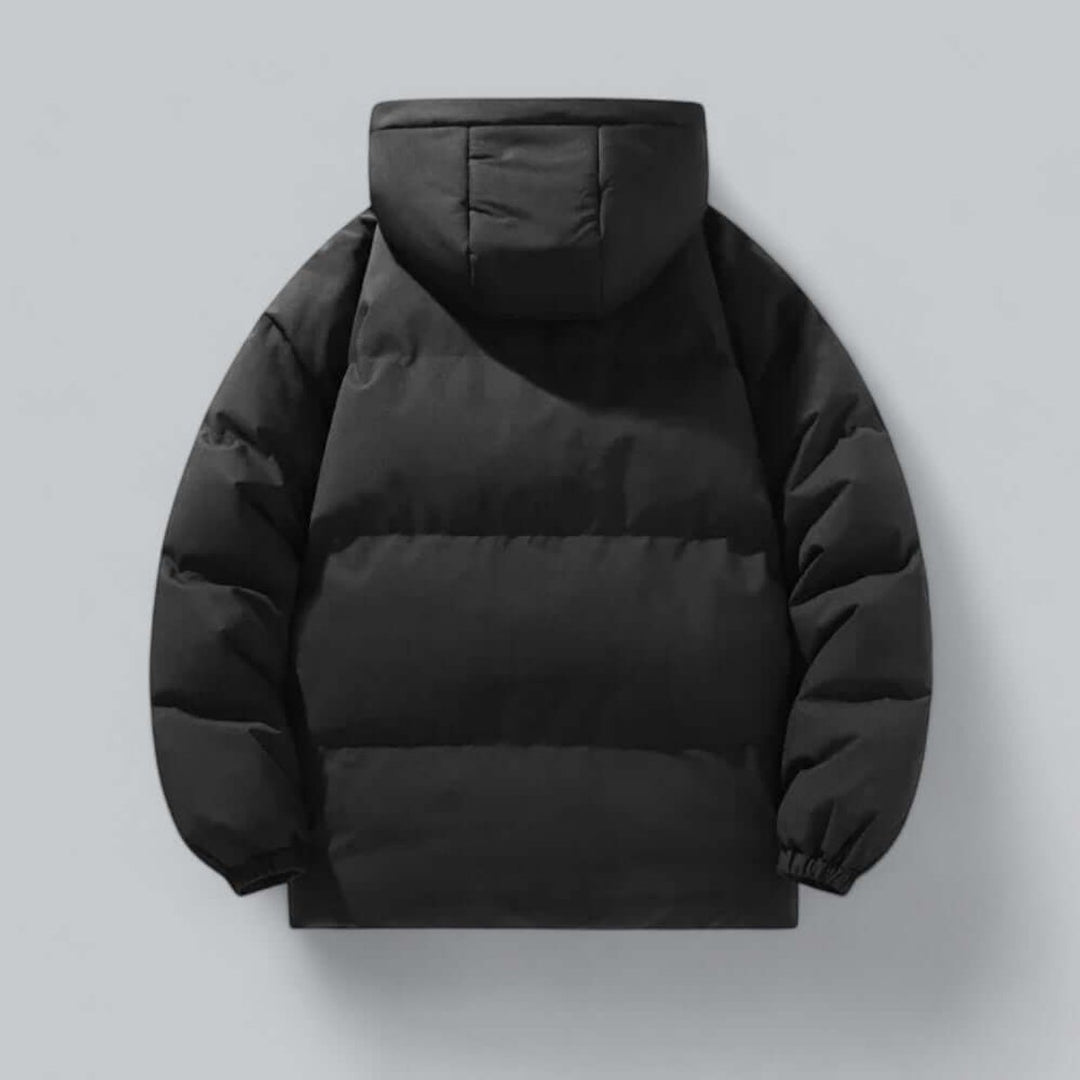 Men's Waterproof Hooded Puffer Bomber Jacket Detachable Hood