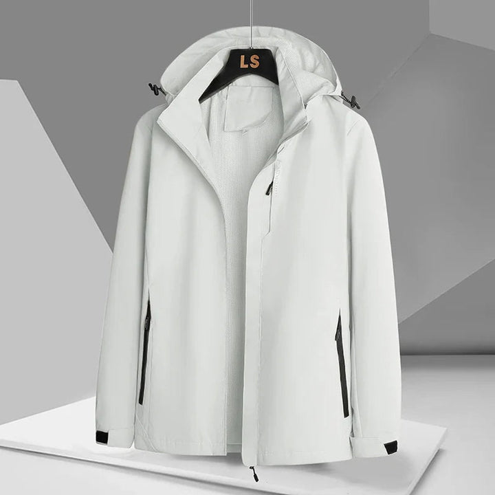 Mens Waterproof Hooded Relaxed-Fit Windproof Jacket