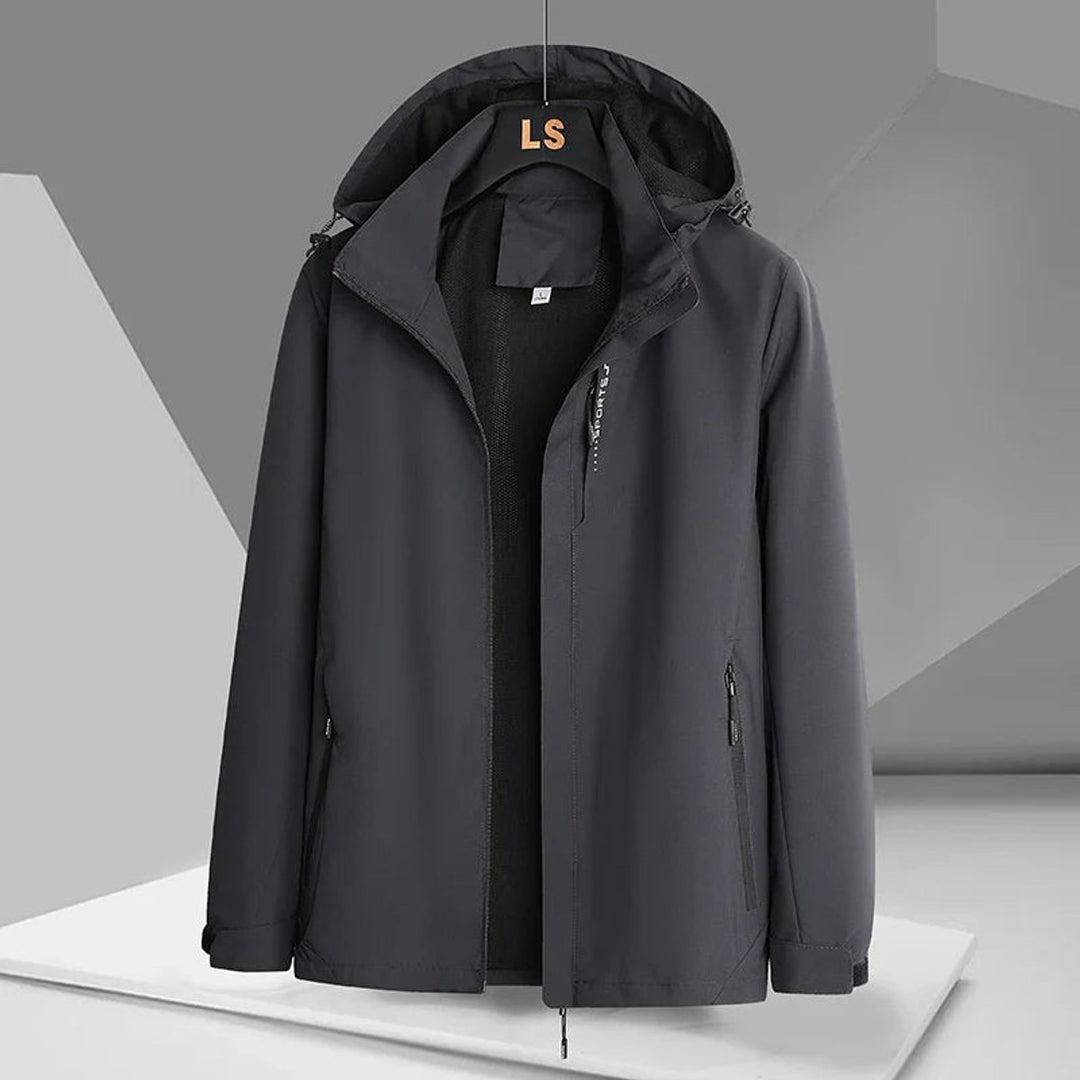 Mens Waterproof Hooded Relaxed-Fit Windproof Jacket