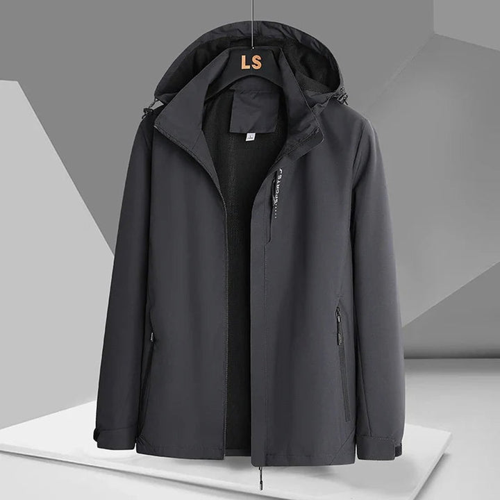 Mens Waterproof Hooded Relaxed-Fit Windproof Jacket