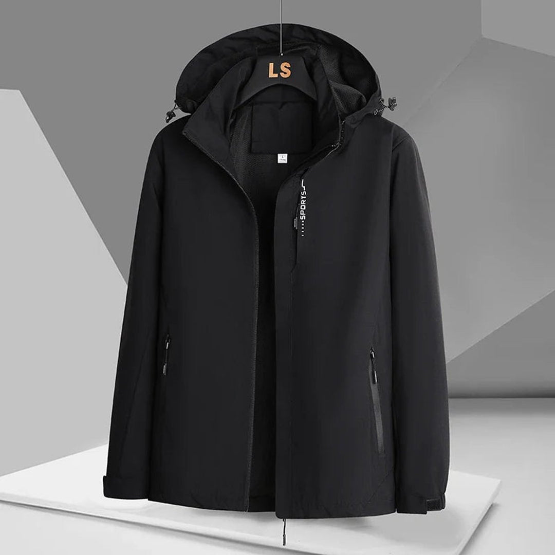 Mens Waterproof Hooded Relaxed-Fit Windproof Jacket
