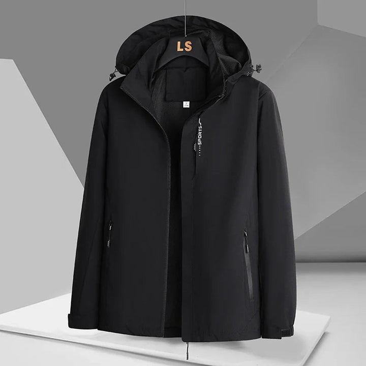 Mens Waterproof Hooded Relaxed-Fit Windproof Jacket