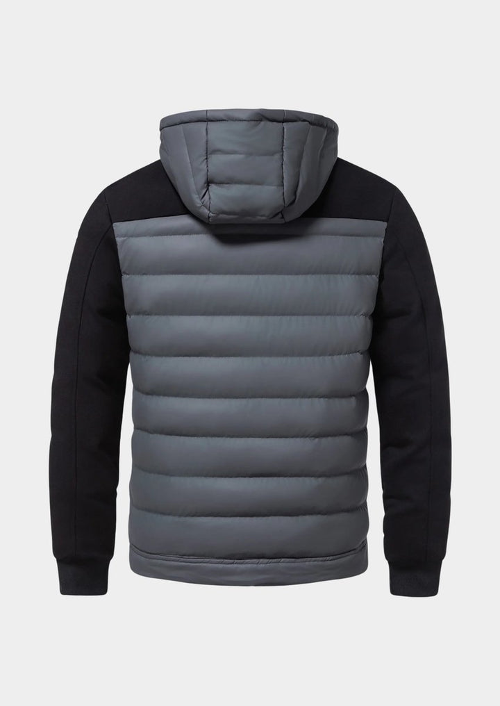 Mens Waterproof Hybrid Down Hooded Puffer Bomber Jacket