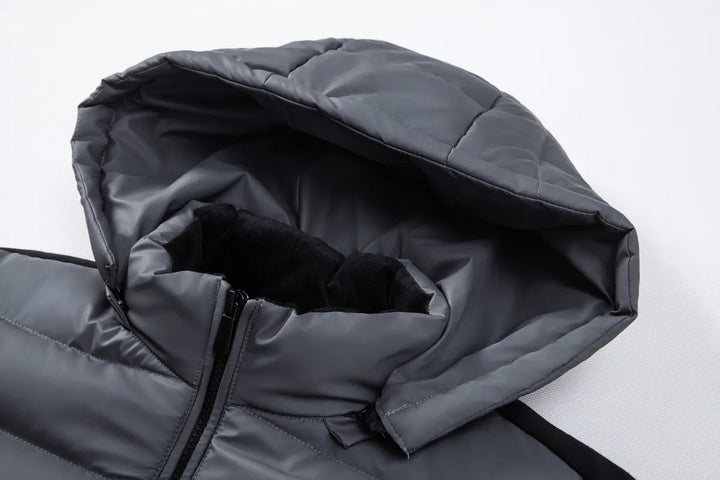 Mens Waterproof Hybrid Down Hooded Puffer Bomber Jacket