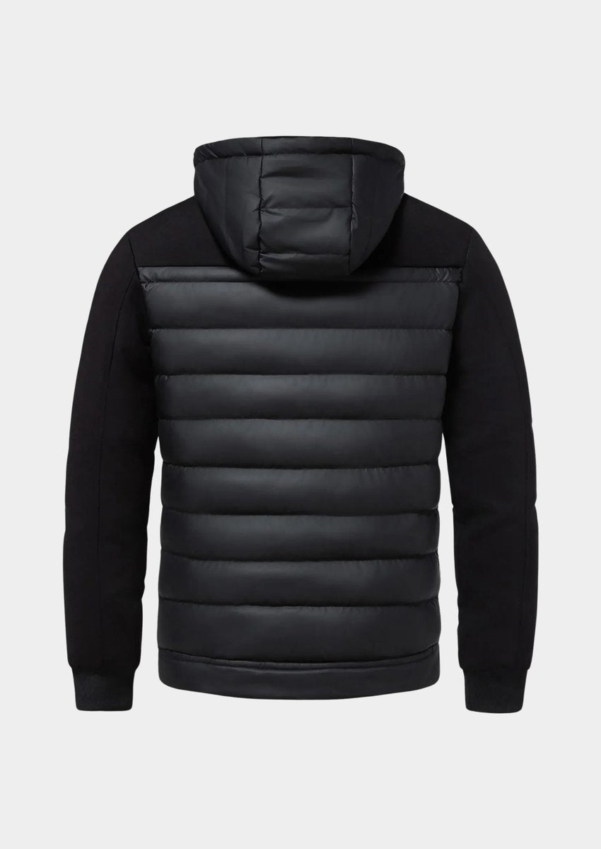 Mens Waterproof Hybrid Down Hooded Puffer Bomber Jacket