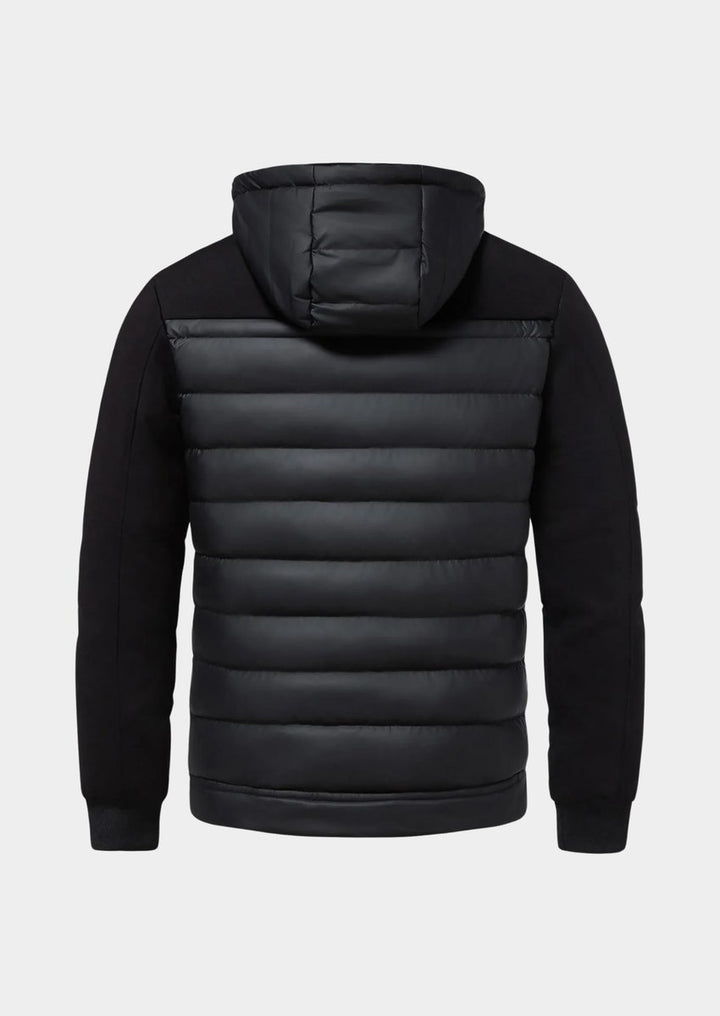 Mens Waterproof Hybrid Down Hooded Puffer Bomber Jacket