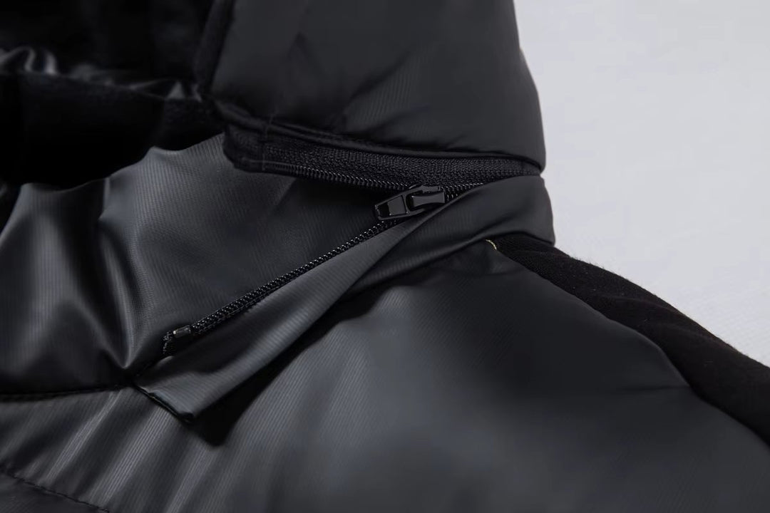 Mens Waterproof Hybrid Down Hooded Puffer Bomber Jacket