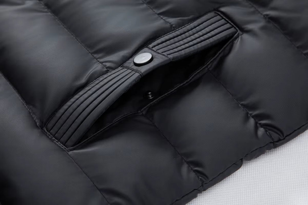 Mens Waterproof Hybrid Down Hooded Puffer Bomber Jacket