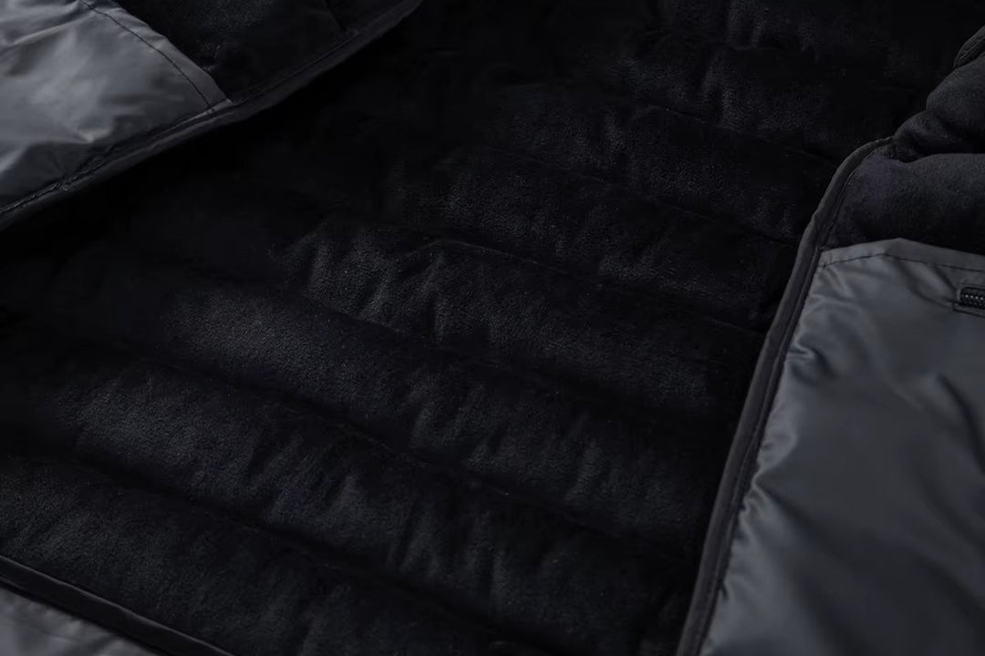 Mens Waterproof Hybrid Down Hooded Puffer Bomber Jacket