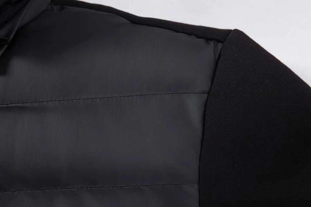 Mens Waterproof Hybrid Down Hooded Puffer Bomber Jacket