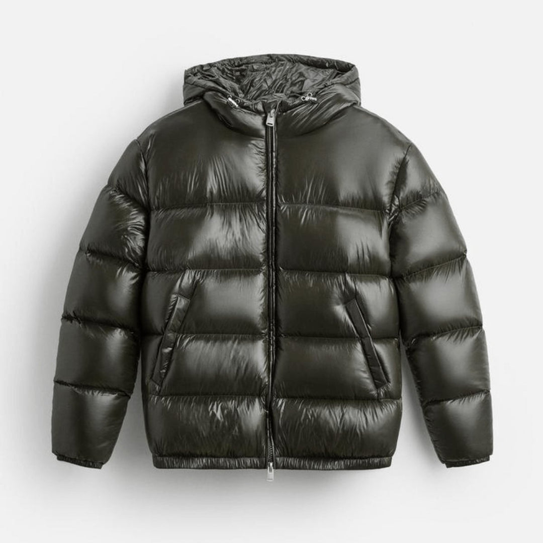Men's Waterproof Quilted Hooded Puffer Jacket