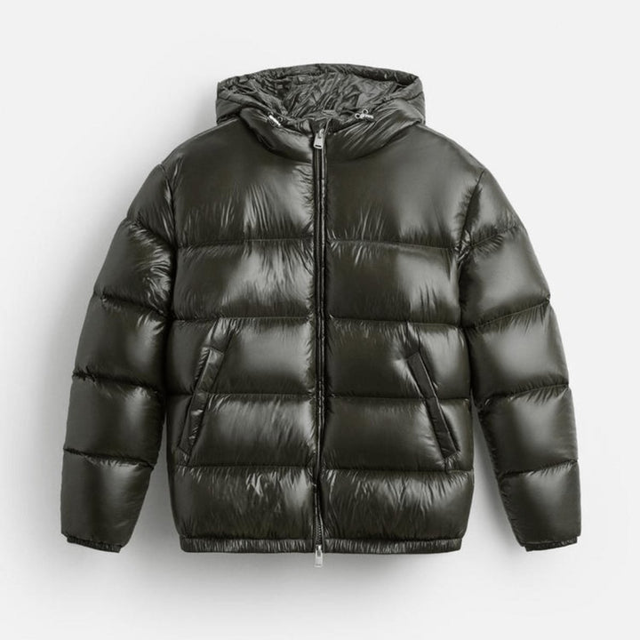 Men's Waterproof Quilted Hooded Puffer Jacket