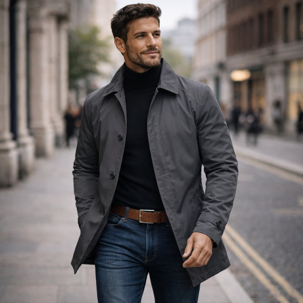 Men's Waterproof Relaxed-Fit Weather-Resistant Overcoat
